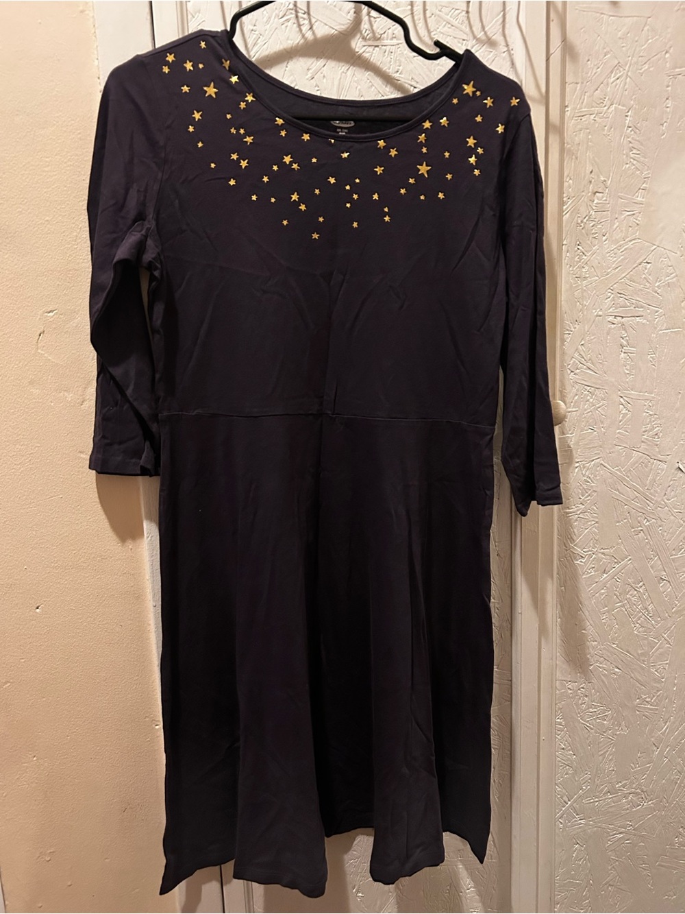 Purple kids dress with gold stars